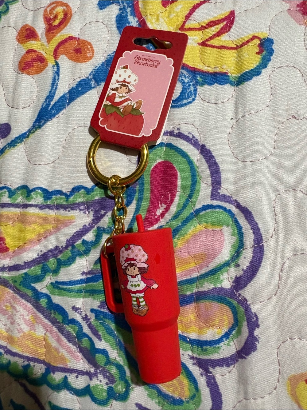Strawberry Shortcake Red Tumbler Key & Card Holder Keychain